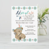 Het avontuur wacht de Uitnodiging van het Baby sho (Staand voorkant)