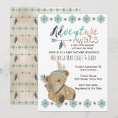 Het avontuur wacht de Uitnodiging van het Baby sho (Voorkant / Achterkant)