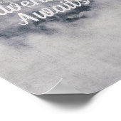 Het avontuur wacht Natuur Misty Mountain Quote Poster (Hoek)