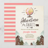 Het avontuur wacht op Baby shower nodigt  meisje u Kaart (Voorkant / Achterkant)