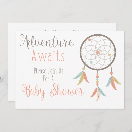 Het avontuur wacht op de Uitnodiging van het Baby  (Voorkant / Achterkant)