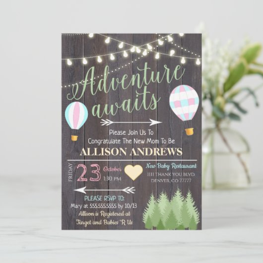 Het avontuur wacht op de Uitnodiging van het Baby  (Staand voorkant)