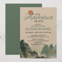 Het avontuur wacht op het baby shower voor reizen 