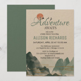 Het avontuur wacht op het baby shower voor reizen  kaart