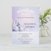 Het avontuur wacht op Pine Tree Forest Snow Retire Kaart (Staand voorkant)