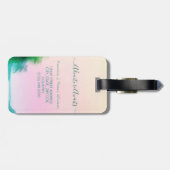 Het avontuur wacht op roze blauwe SUP-reis voor ee Bagagelabel (Achterkant horizontaal)