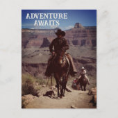 Het avontuur wacht op Western thema Buiten Briefkaart (Voorkant)