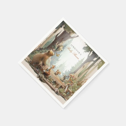 Het avontuur wacht op Woodland Baby shower Servet (Hoek)