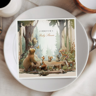Het avontuur wacht op Woodland Baby shower Servet