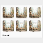 Het avontuur wacht op Woodland Baby shower Vierkante Sticker (Vel)