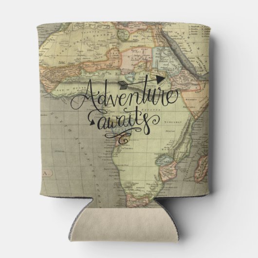 Het avontuur wacht Oude Wereldkaart Blikjeskoeler (Achterkant)