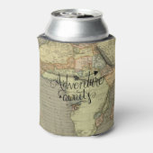 Het avontuur wacht Oude Wereldkaart Blikjeskoeler (Blikje Achterkant)