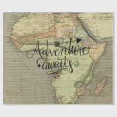 Het avontuur wacht Oude Wereldkaart Cadeaupapier (Vlak)