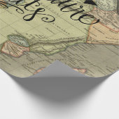 Het avontuur wacht Oude Wereldkaart Cadeaupapier (Hoek)
