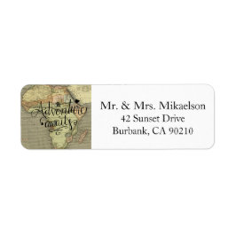 Het avontuur wacht Oude Wereldkaart Etiket