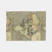 Het avontuur wacht Oude Wereldkaart Fleece Deken (Voorkant (Horizontaal))