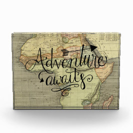 Het avontuur wacht Oude Wereldkaart Fotoblokken