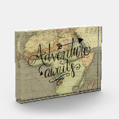 Het avontuur wacht Oude Wereldkaart Fotoblokken (Links)