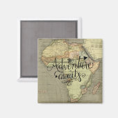 Het avontuur wacht Oude Wereldkaart Magneet (Voorkant / Achterkant)