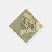 Het avontuur wacht Oude Wereldkaart Servet (Hoek)