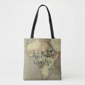 Het avontuur wacht Oude Wereldkaart Tote Bag (Voorkant)