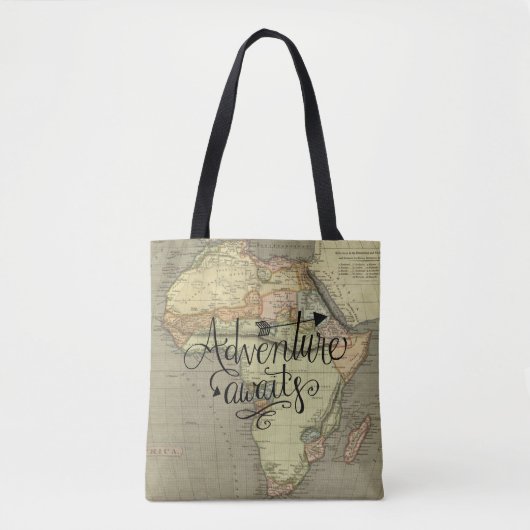 Het avontuur wacht Oude Wereldkaart Tote Bag (Voorkant)