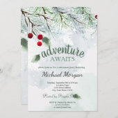 Het avontuur wacht Pine Tree Branch Snow Retiremen Kaart (Voorkant / Achterkant)