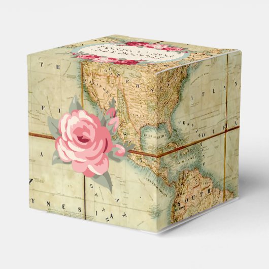 Het avontuur wacht  Rozen van de Wereldkaart af Bedankdoosjes (Achterkant)