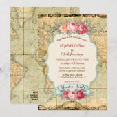 Het avontuur wacht  Rozen van de Wereldkaart af Kaart (Voorkant / Achterkant)