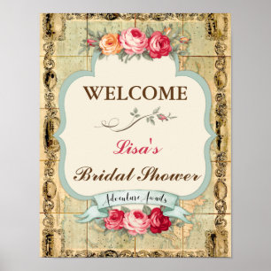 Het avontuur wacht  Rozen van de Wereldkaart af Poster