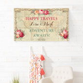 Het avontuur wacht  Rozen van de Wereldkaart af Spandoek (Insitu)