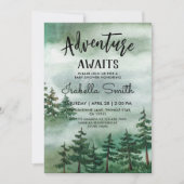 Het avontuur wacht Waterverf Bos Baby shower Kaart (Voorkant)