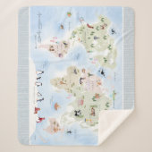 Het avontuur wacht Wereldkaart af Sherpa Deken (Voorkant)