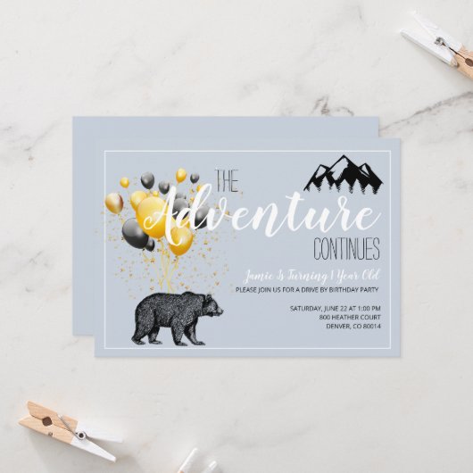 Het avontuur zet het Beer van het bos 1e verjaarda (Voorkant / Achterkant in situ)