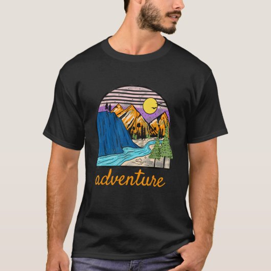 Het avontuurlijke Camping Escape de Gewone T-shirt (Voorkant)
