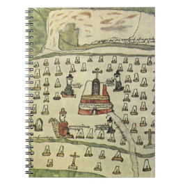 Het Azteekse rijk van Montezuma, antieke wereldkaa Notitieboek