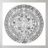 Het Azteekse Zonnekalender Cirkelvormig Steenontwe Poster (Voorkant)