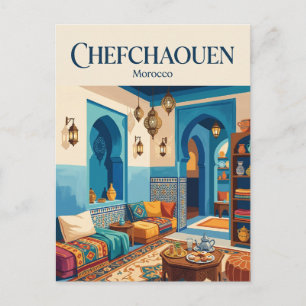 Het Azure Lantern Theehuis Marokko Briefkaart