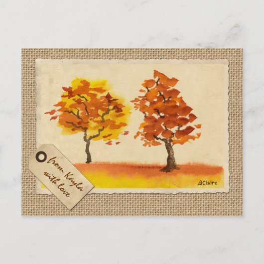 Het babbelen Gebladerte van de Herfst van de Briefkaart (Voorkant)