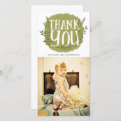 Het baby dankt u de Rustieke Kaarten van de Foto (Voorkant / Achterkant)