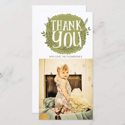 Het baby dankt u de Rustieke Kaarten van de Foto (Voorkant / Achterkant)