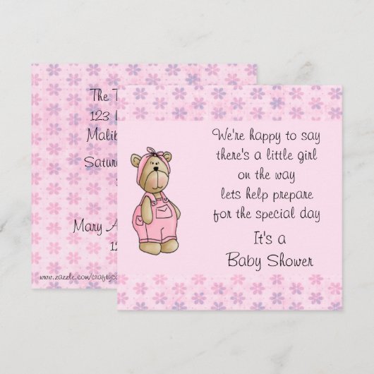 Het baby draagt de Uitnodigingen van het Baby (Voorkant / Achterkant)