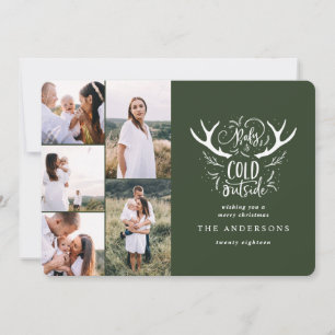 Het baby het is koude Kerstmis van de mannetjes Feestdagenkaart