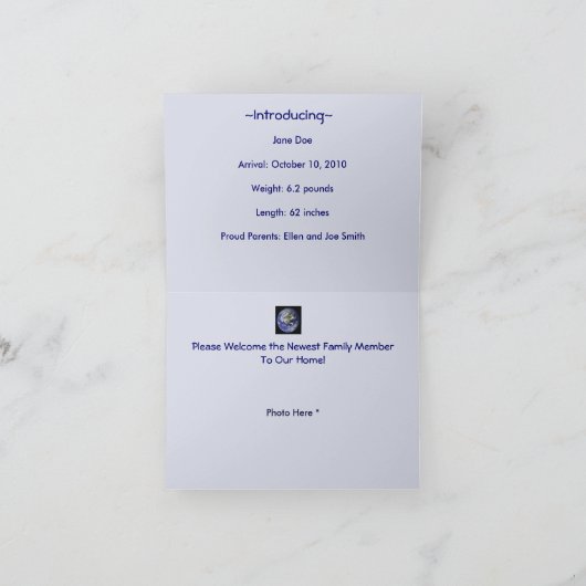 Het baby komt op aarde aan: Aankondiging (Binnen)