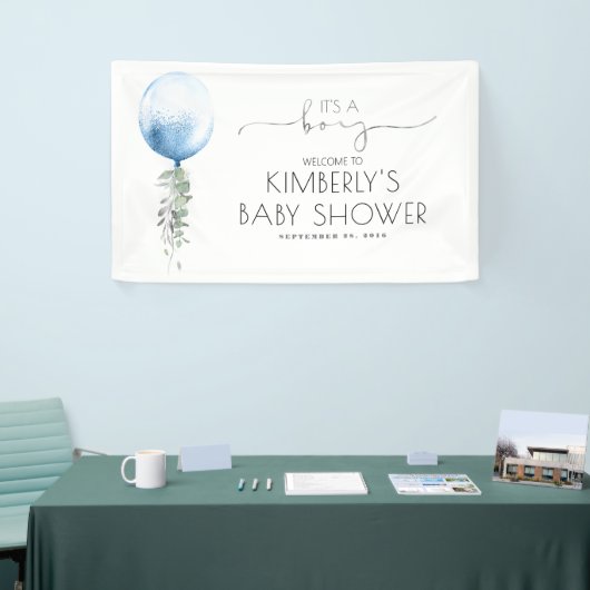 Het Baby shower Banner van een Boy Silver Blue (Beurs)