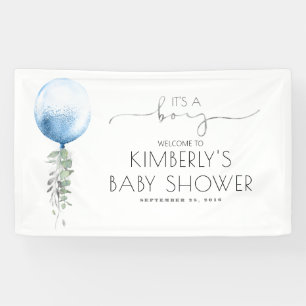 Het Baby shower Banner van een Boy Silver Blue