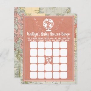Het Baby shower Bingo van de Kaart van het avontuu