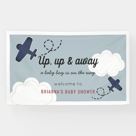 Het Baby shower Blue Boy Welkom op en weg Spandoek (Horizontaal)