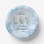 Het Baby shower Blue White van een jongen Papieren Kommen (Voorkant)