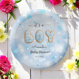 Het Baby shower Blue White van een jongen Papieren Kommen